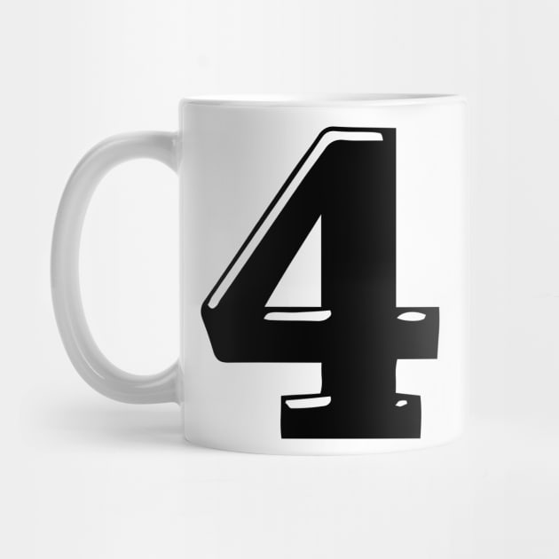 Number 4 in 3d font text style by Spinkly